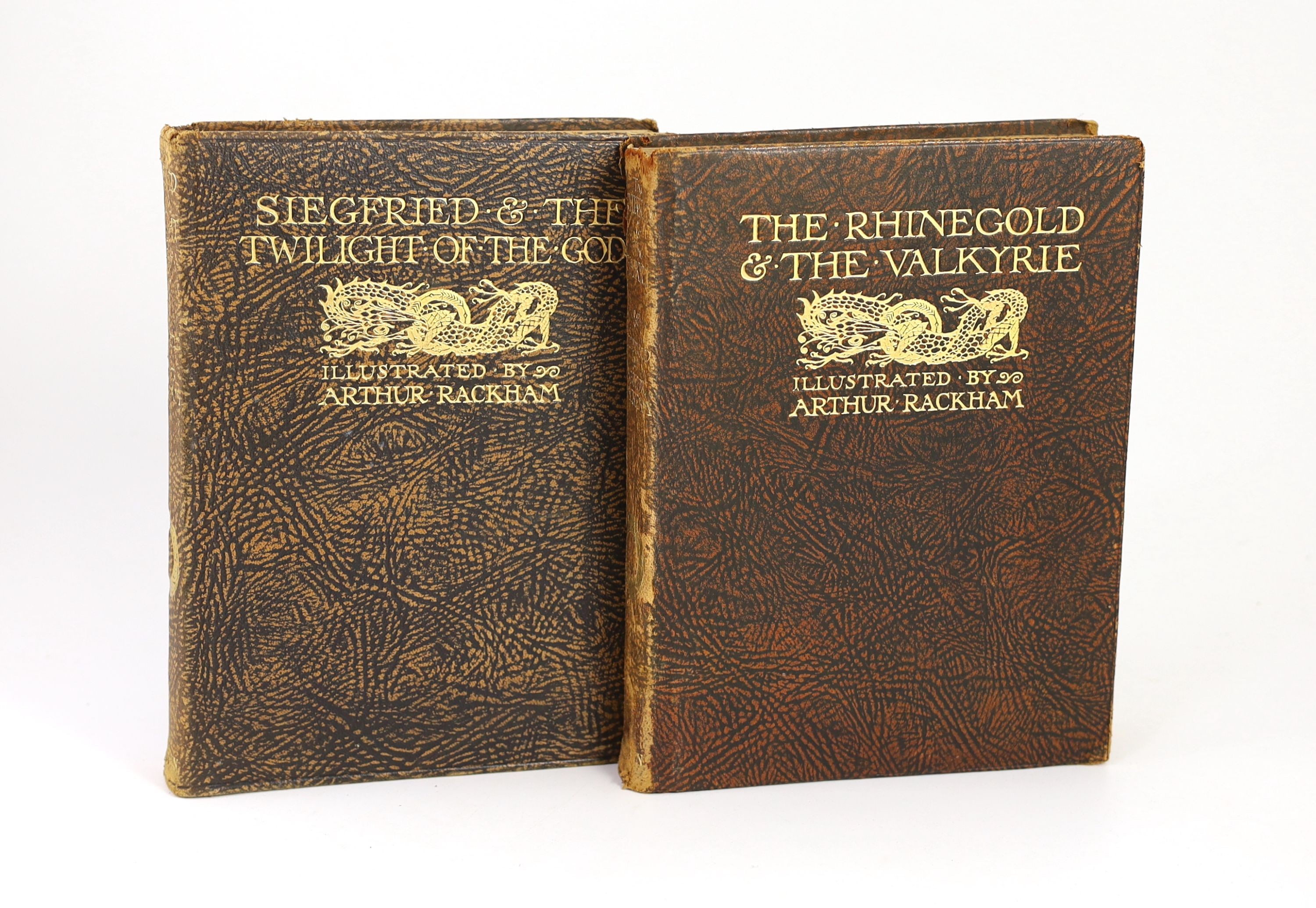 Wagner, Richard - The Ring of the Niblung, first 2 vol. set, Siegfried and the Twilight of the Gods, illustrated by Arthur Rackham, translated by Margaret Armour, with 30 tipped-in colour plates, William Heinemann, Londo